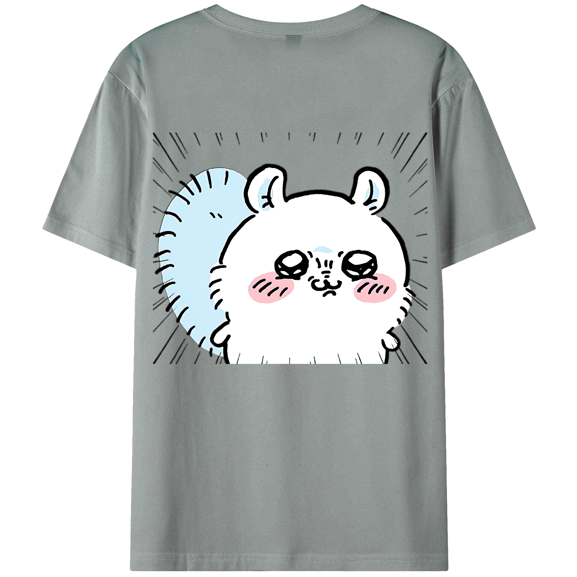 （画像用） ちいかわ モモンガ Chii-kawa Momonga 綿100％ メンズ半袖Tシャツ（バックプリント） 通気性